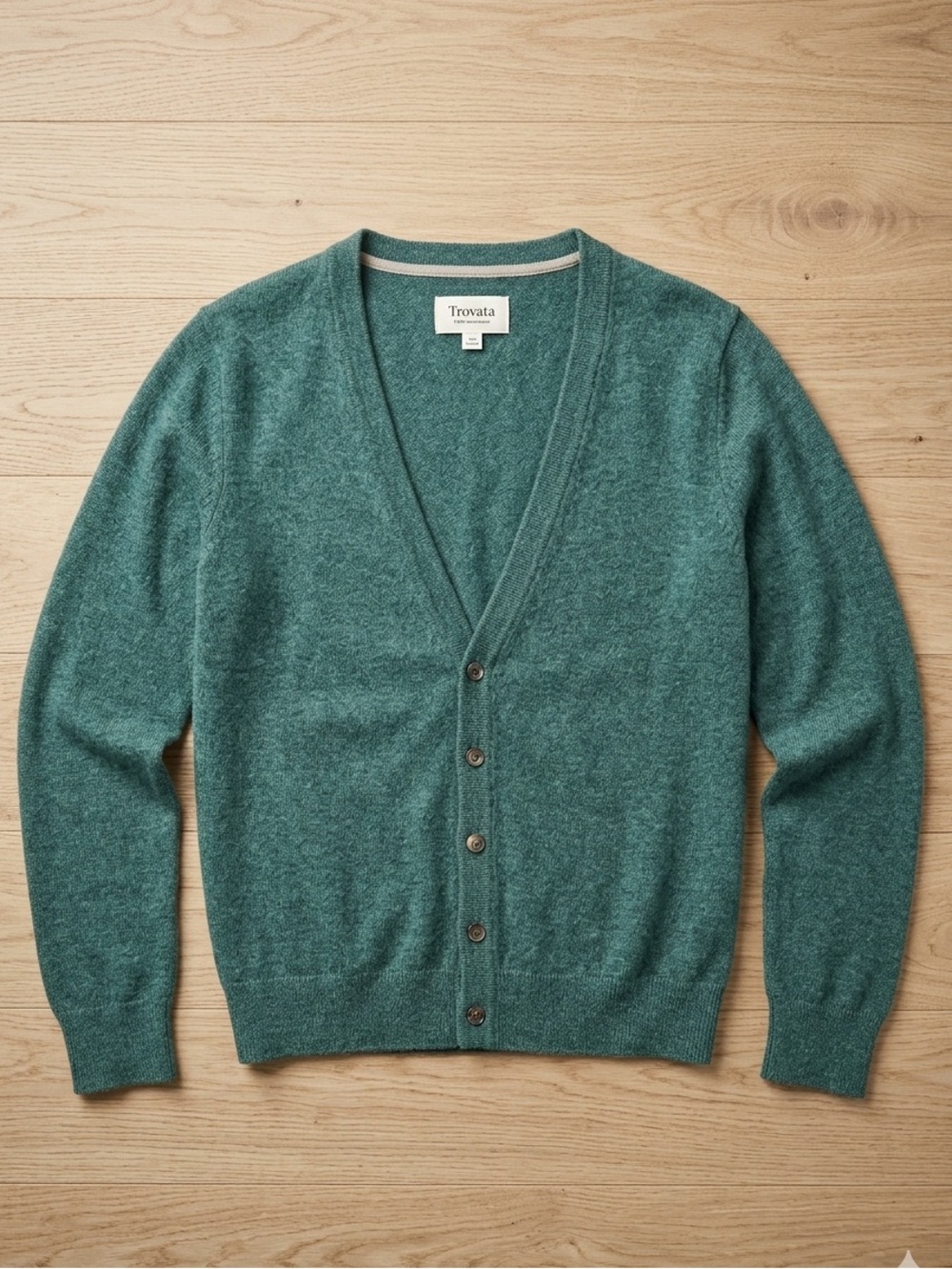 Trovata Green Louviers 100% lambs Wool Button Cardigan  Size Small